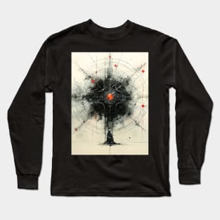 Japanese Geometry: Maui on Fire on a Dark Background Long Sleeve T-Shirt